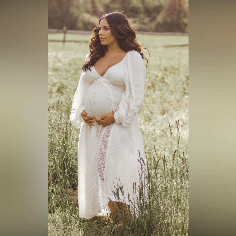 IVORY Free People Southwest Lace Maxi Dress - Size Small